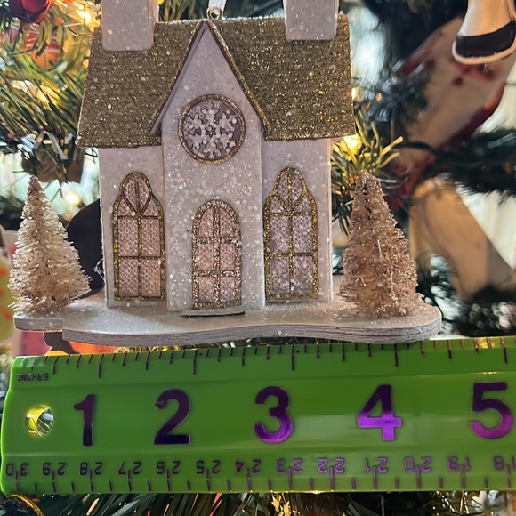 Light Up Christmas Tree Ornament Glitter House - Picture 8 of 10